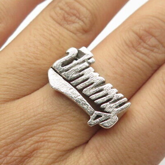 Jewelry - 925 Sterling Silver Vintage "Jimmy" Personalized Ring Size 9.5